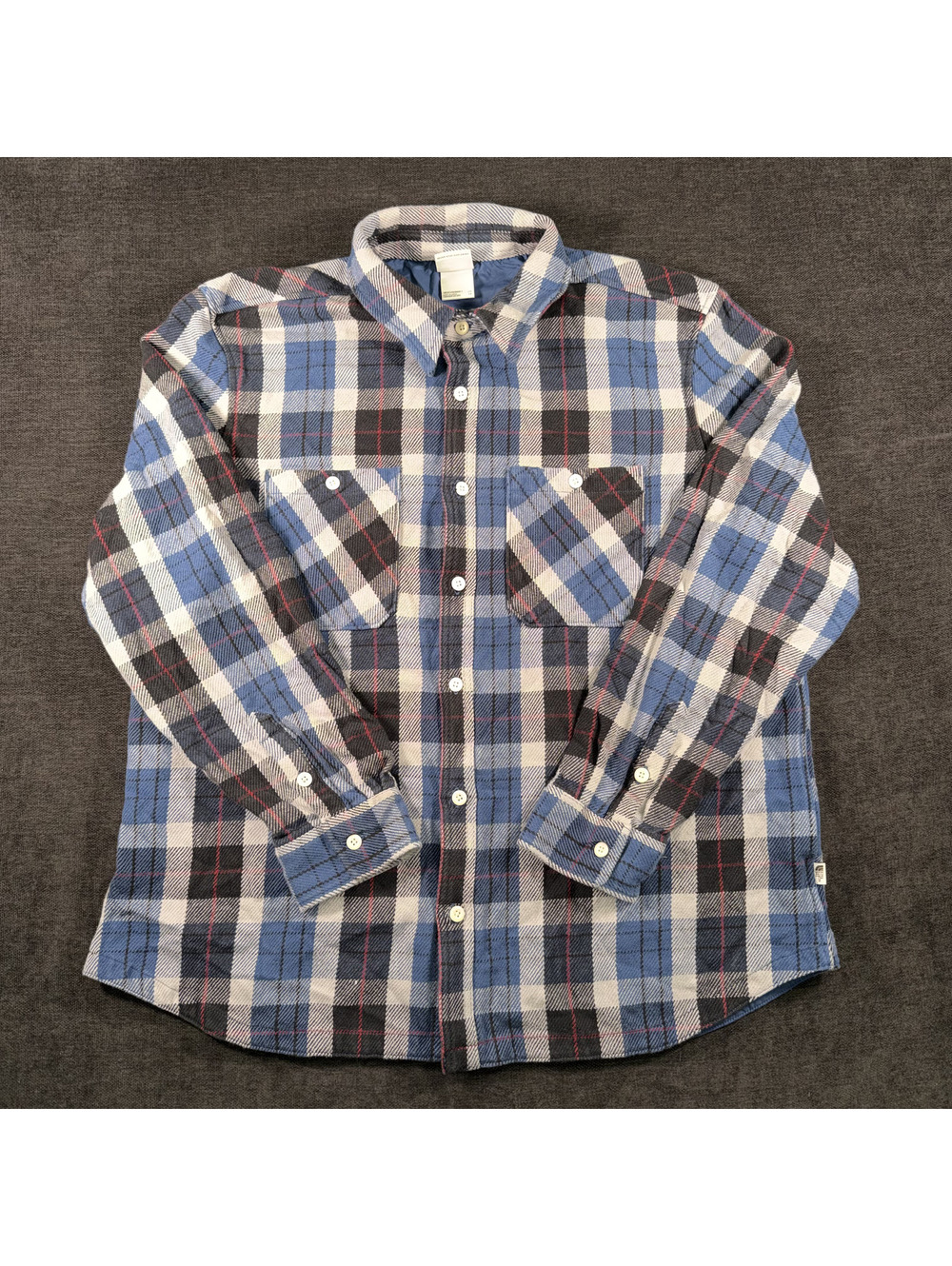 The North Face Men's XXL Blue and Black Plaid Flannel Shirt